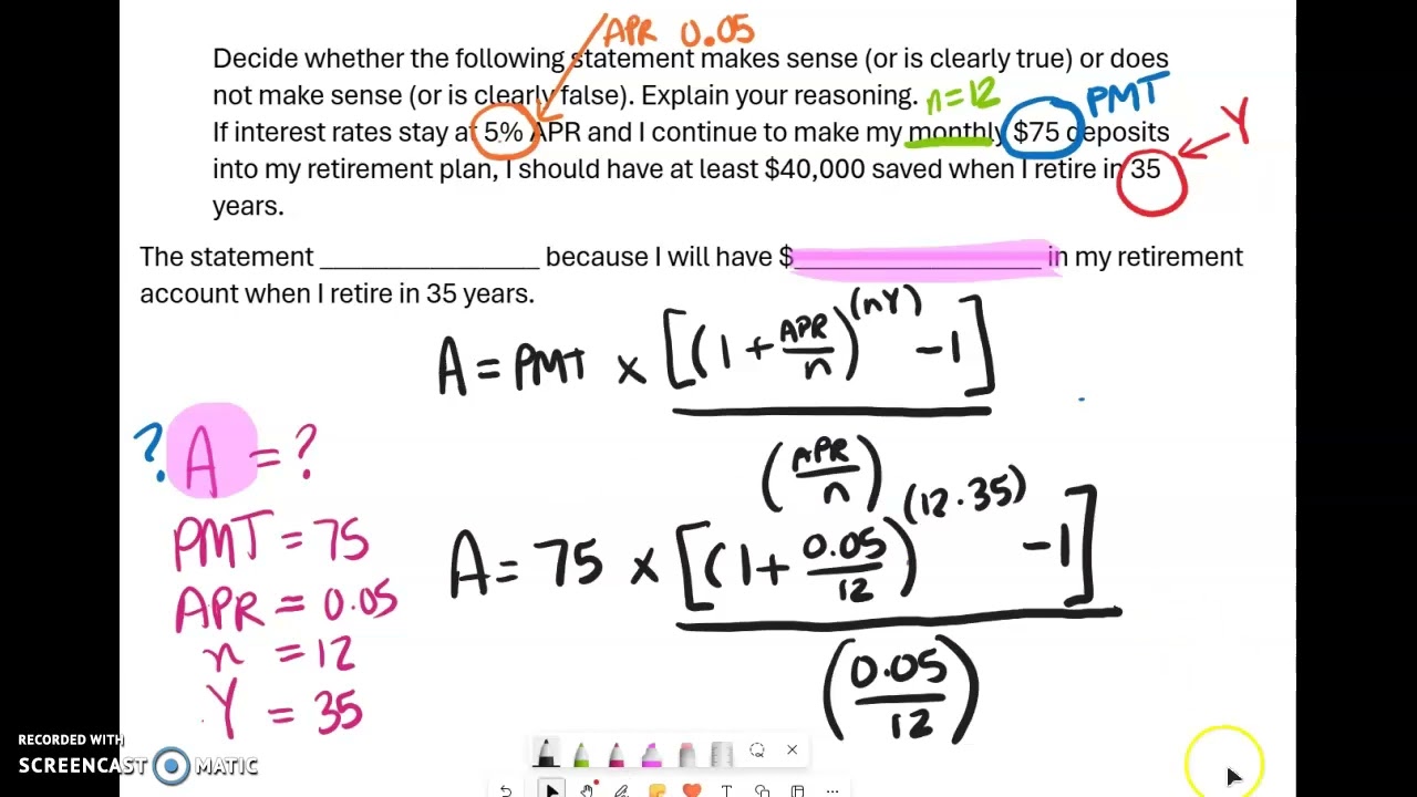 Math 119 4C find the future amount retirement Savings Plan
