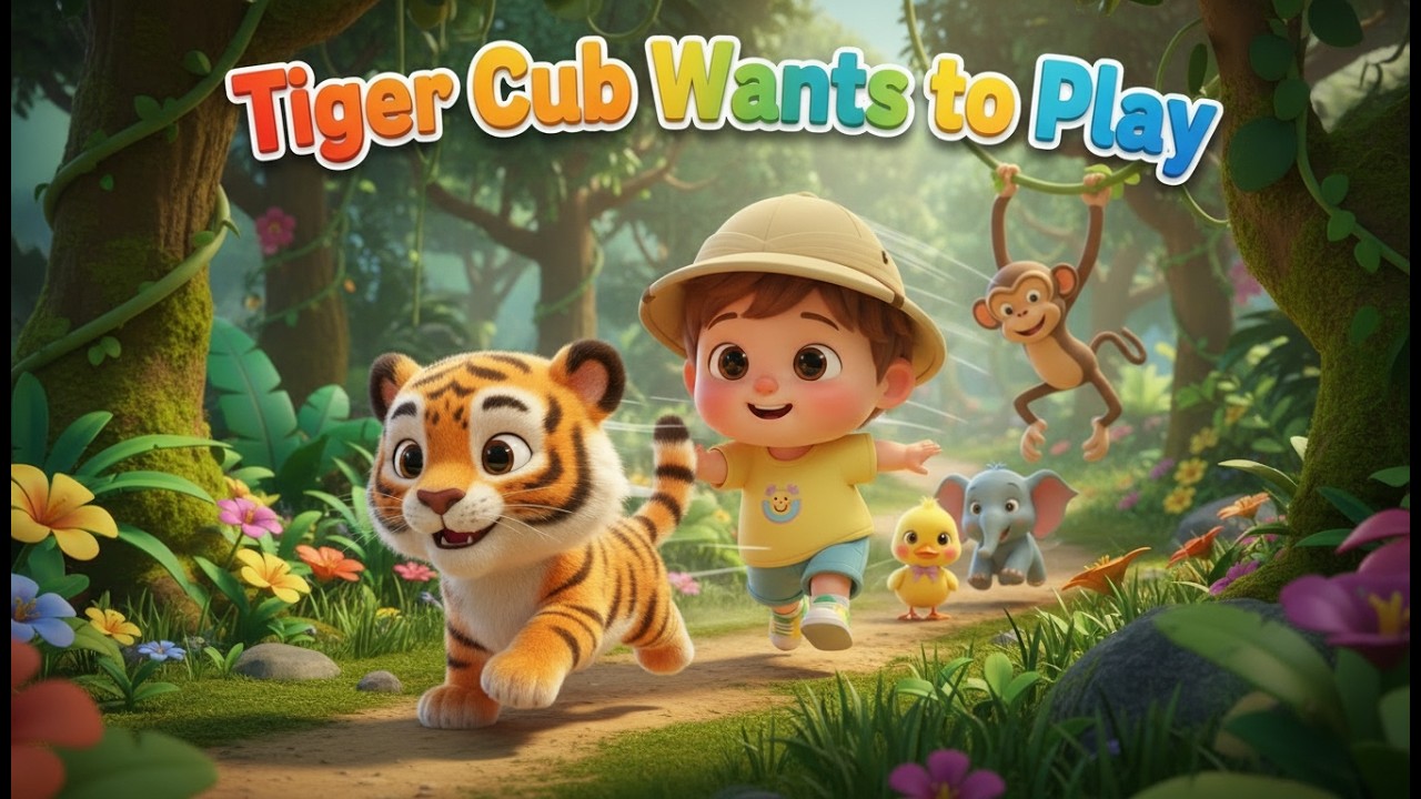 Tiger Cub Wants to Play – Nursery Rhyme, Animal Fun, and Playful Learning