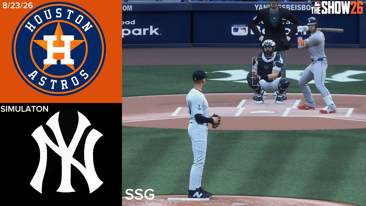 Yankees vs. Astros Simulaton | 8/24/26 | MLB The Show 26 PS5 Gameplay 