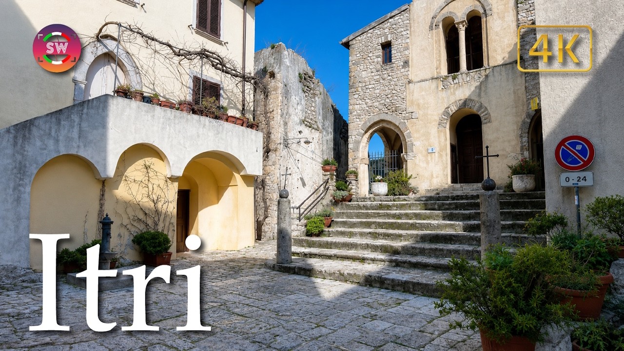Itri (Lazio), Italy【Walking Tour】History in Subtitles - 4K
