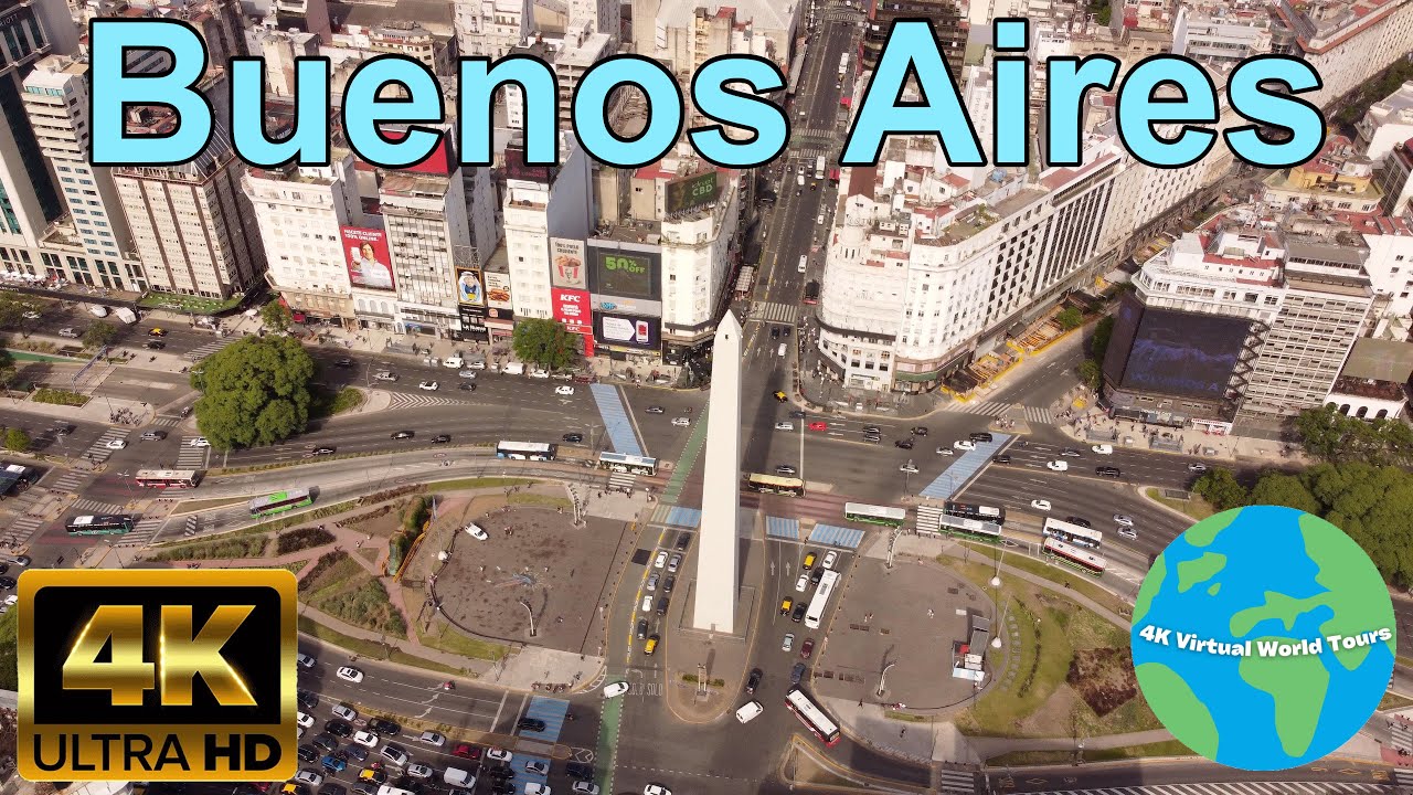 Buenos Aires, Argentina | Plaza de Republica - Av. Corrientes - Florida St. | 4K Virtual World Tour