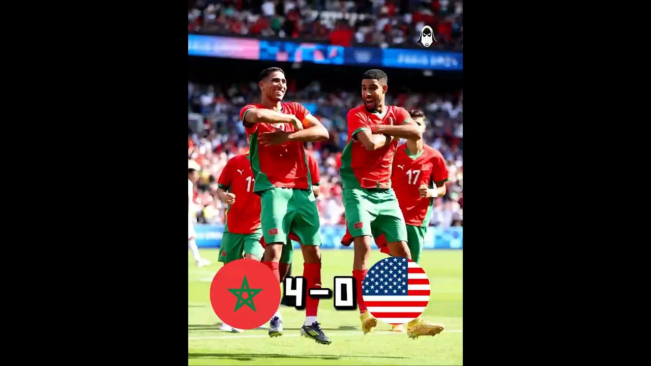 Morocco crushes USA 4-0 at Olympics 🇲🇦🔥🇺🇸