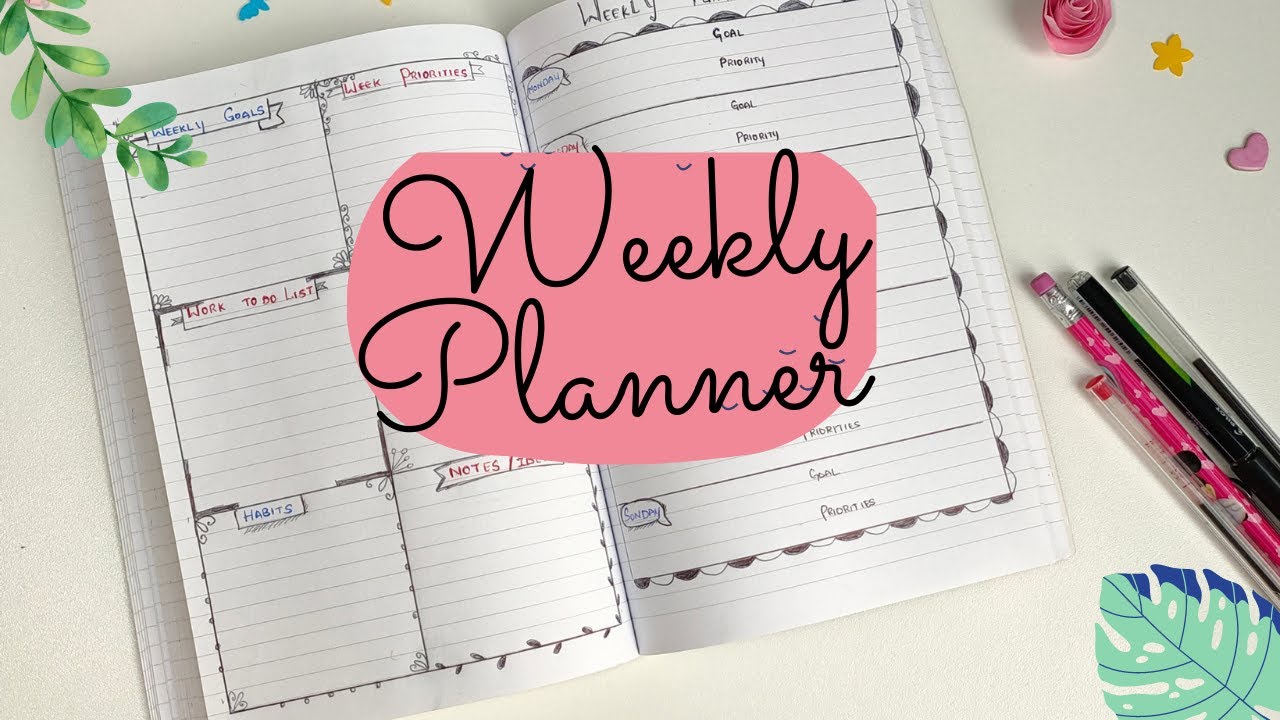 Diy weekly planner using notebook | Intelligent change weekly planner