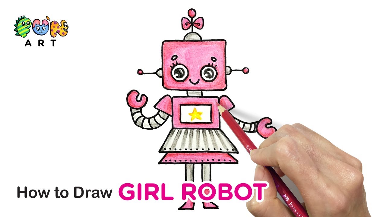 How To Draw ROBOT, GIRL~! VERY EASY!!!