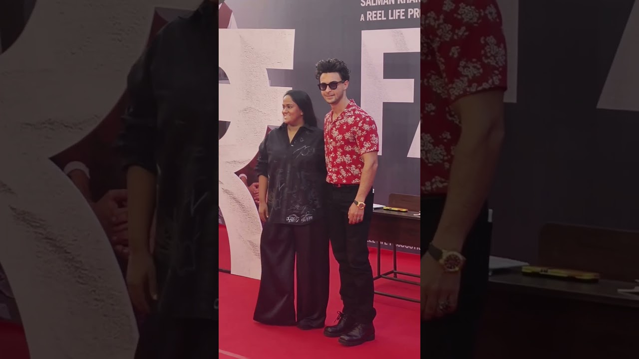 Ayush Sharma with wife Arpita at Farrey movie trailer launch