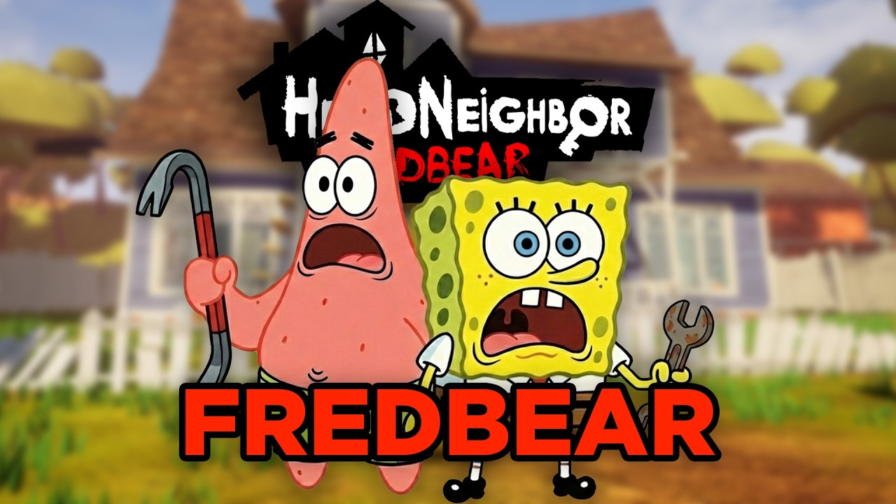 Spongebob Survives Hello Neighbor Fredbear Runaway