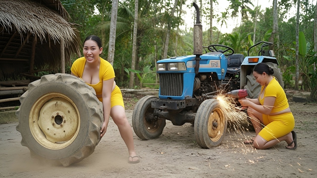 Genius Girl Revives a Broken MITSUBISHI Farm Machine — From Dead to Powerful Again!