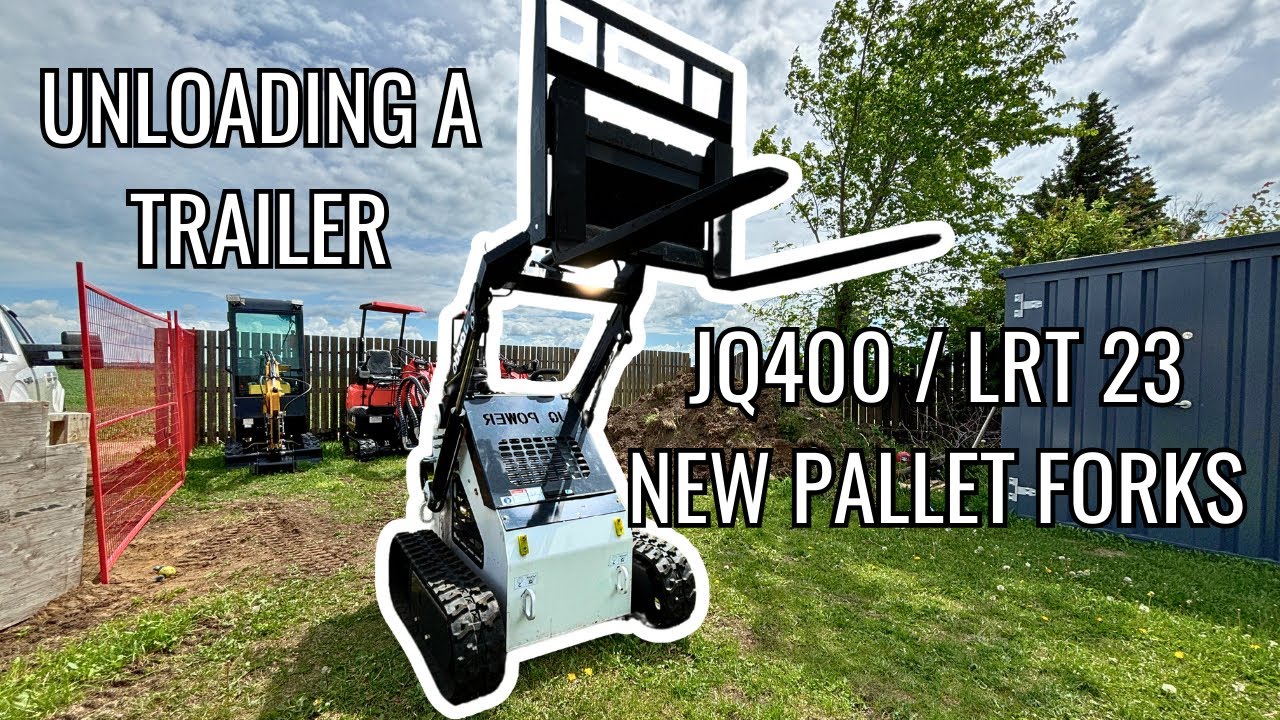 Mini Skid Steer Unloading Trailer - JQ400 New Pallet Forks