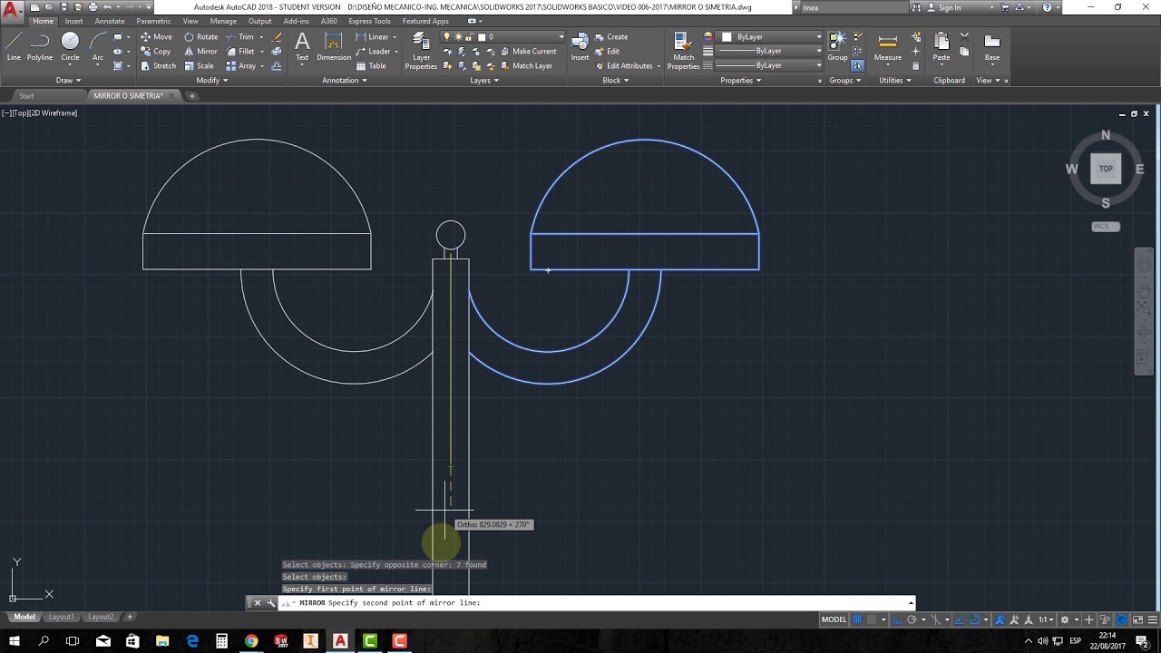 como usar SIMETRIA en AUTOCAD, Tutorial Autocad 2018