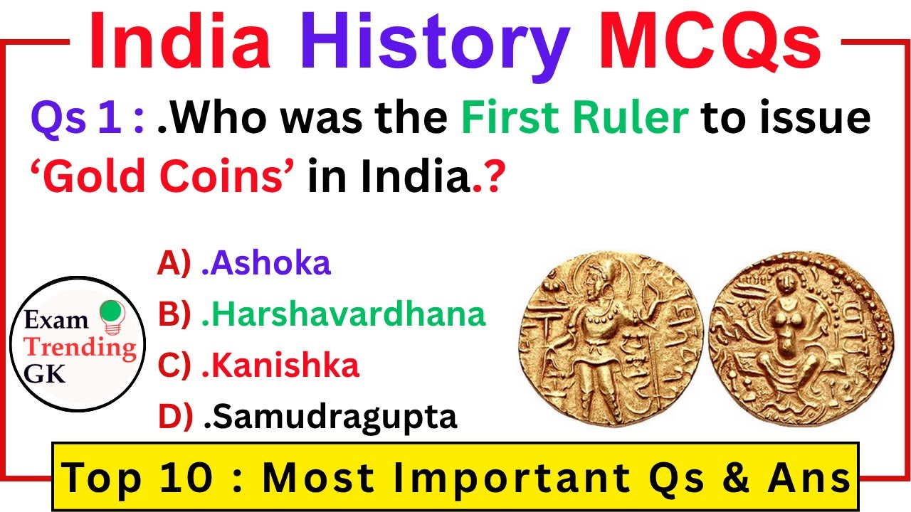 Indian History MCQs I Set 2 I Most Important Questions for Competitive Exams I Exams Trending Gk