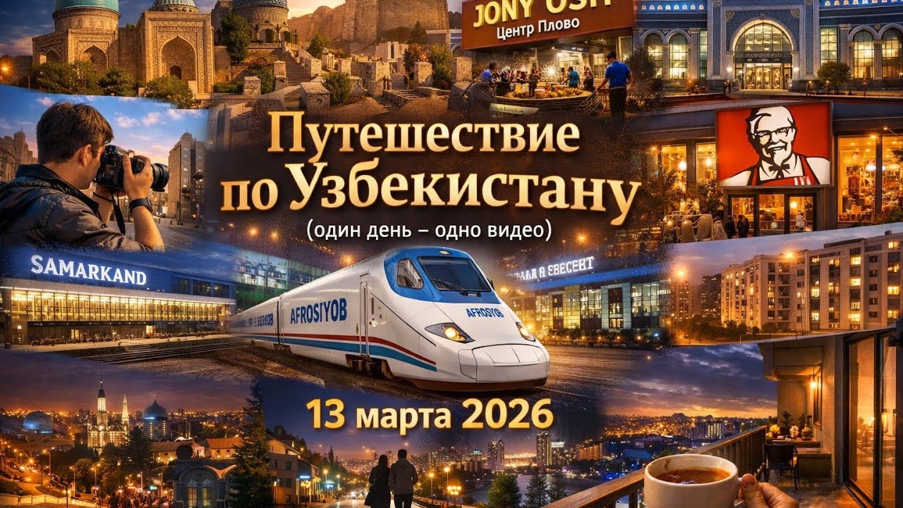 Путешествие по Узбекистану (один день - одно видео) 13 марта 2026