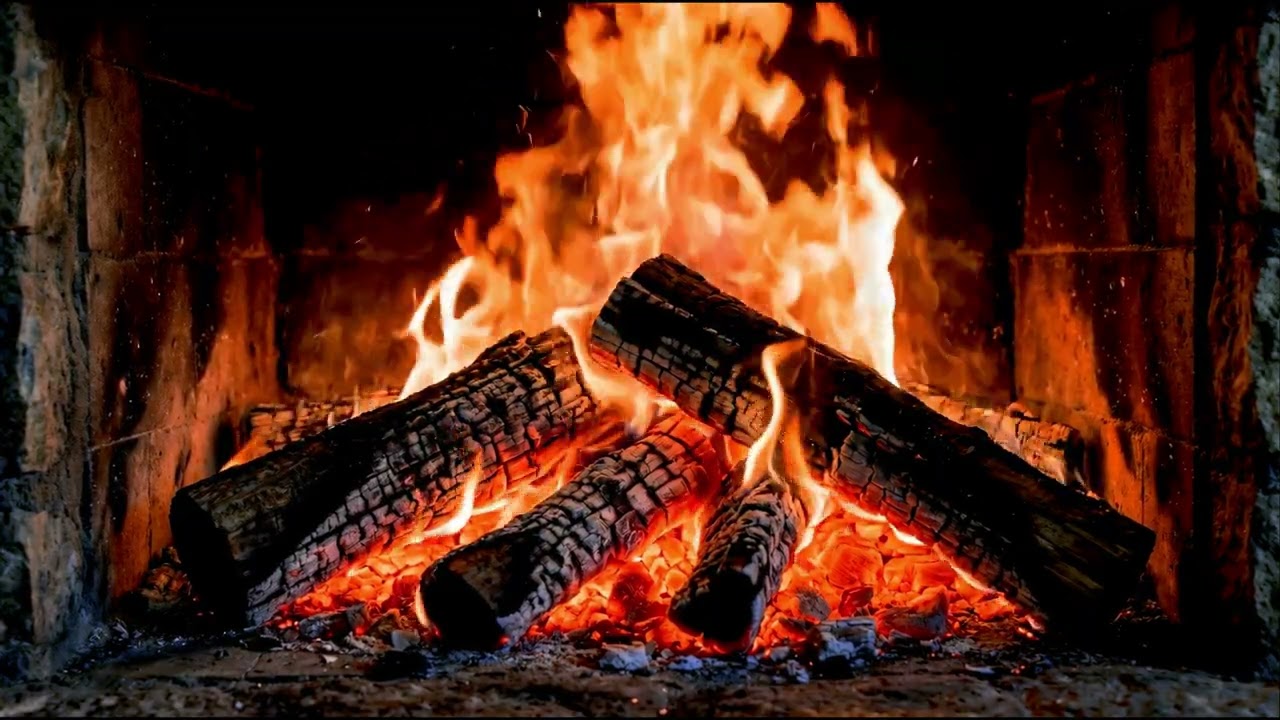 🔥 Fireplace Ambience 4K - Cozy Fireplace with Fire Sound