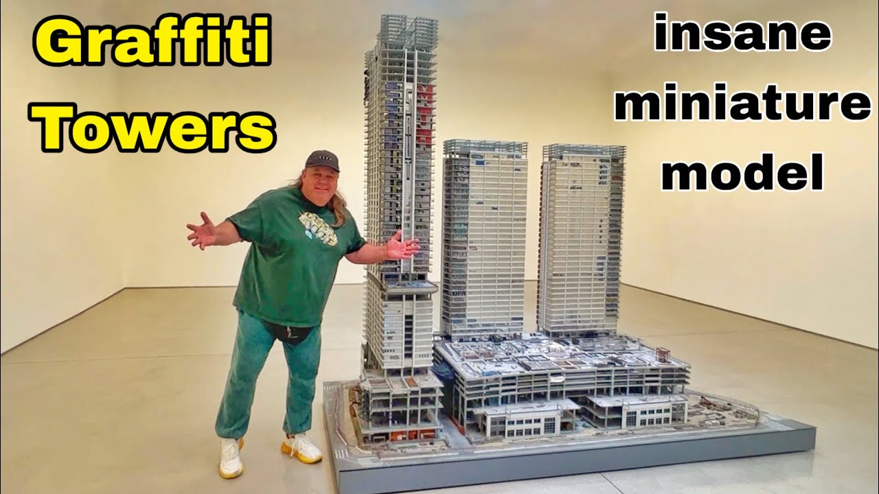 Graffiti Towers Insane miniature Model / The Doors / Morrison Hotel Location/Kermit the Frog is gone