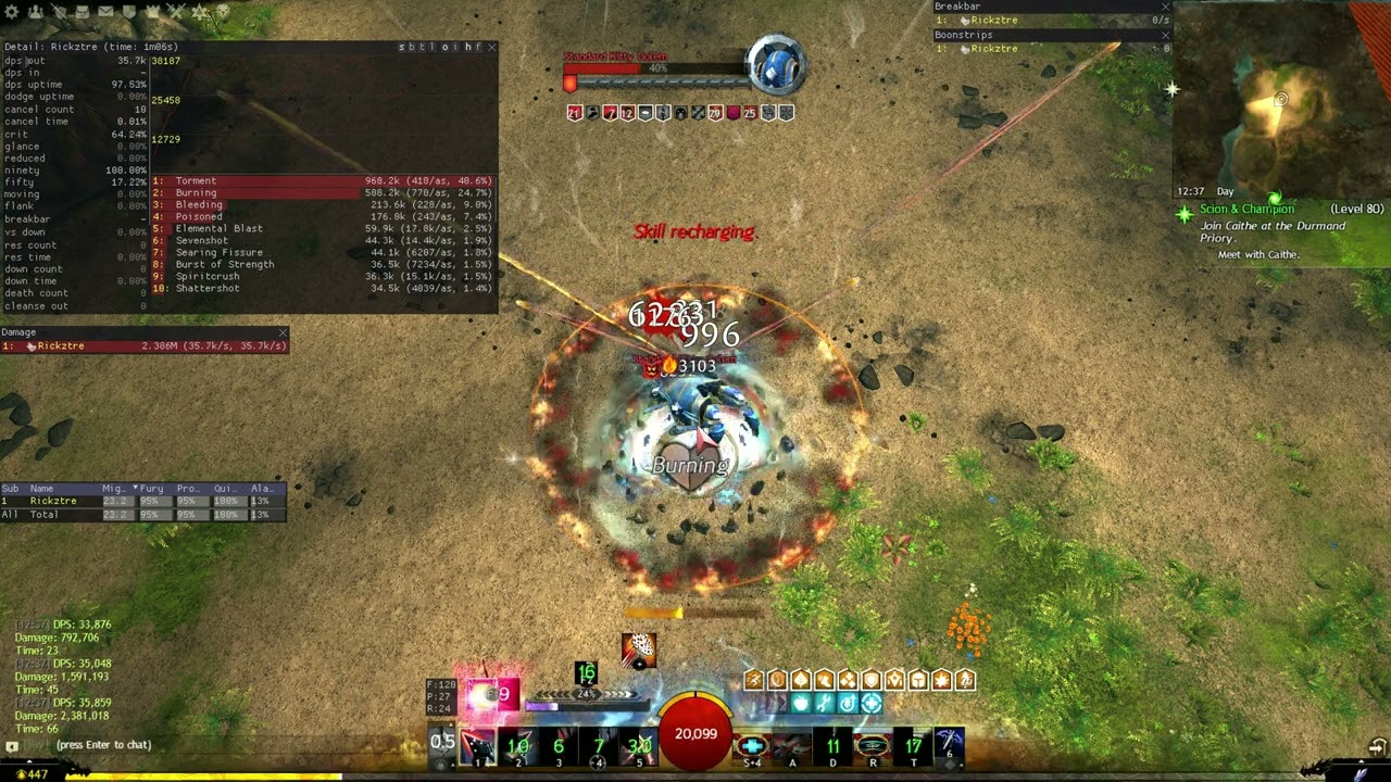 GW2 Condi Quick Herald 36.3k (no fury rota for Febe)