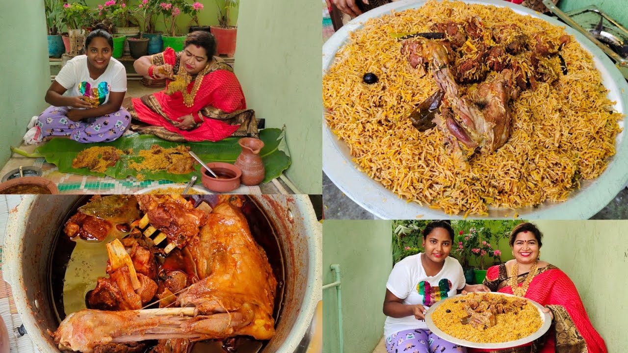 Mutton dum biryani,Chicken curry,Perugu pachadi