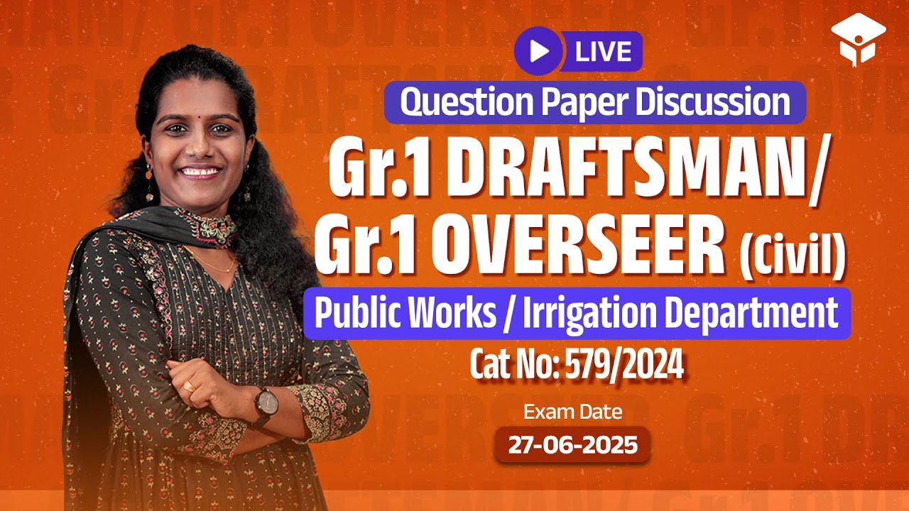 LIVE Question Paper Discussion Gr.1 Draftsman/Gr.1 Overseer(Civil)Public Works/Irrigation Department
