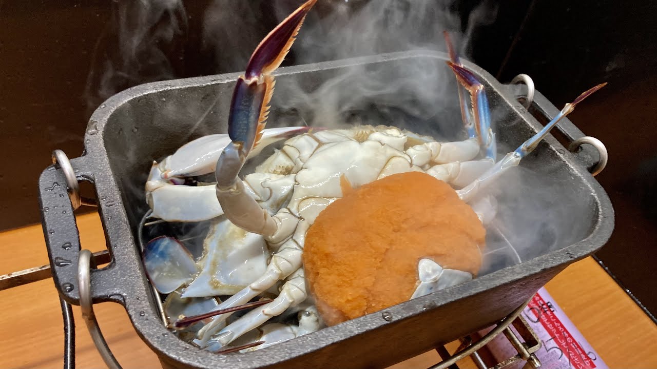 ジタバタするワタリガニを蒸して飲んで蟹飯にしてジョーゼンをキメるだけの動画