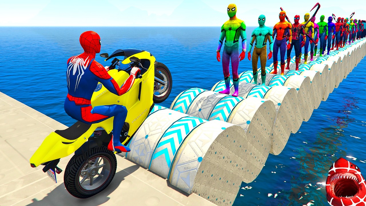 الرجل العنكبوت انقاذ باتمان Spider-Man Rescue batman vs iron man vs venom funny Game GTA 5 superhero