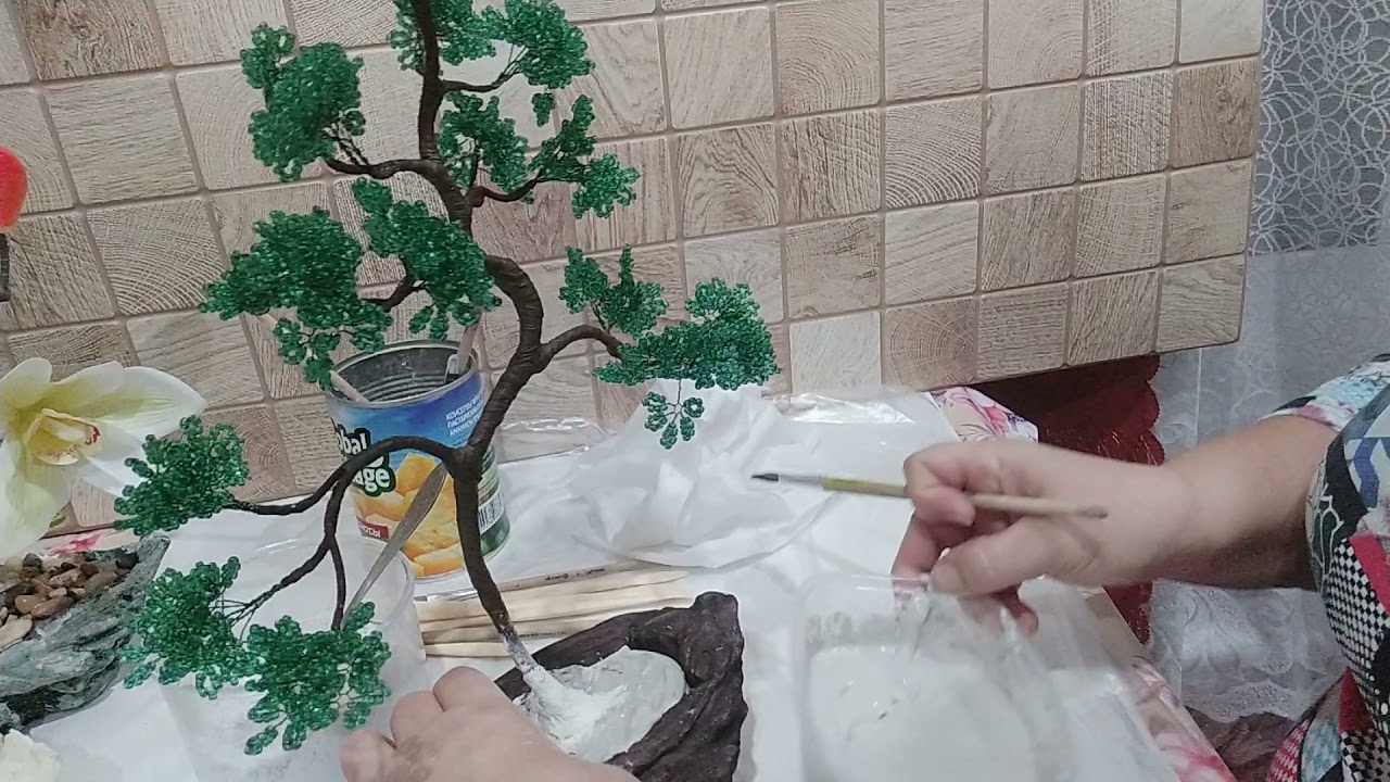 VID 20211125 223815 Бонсай из бисера. Часть 2.