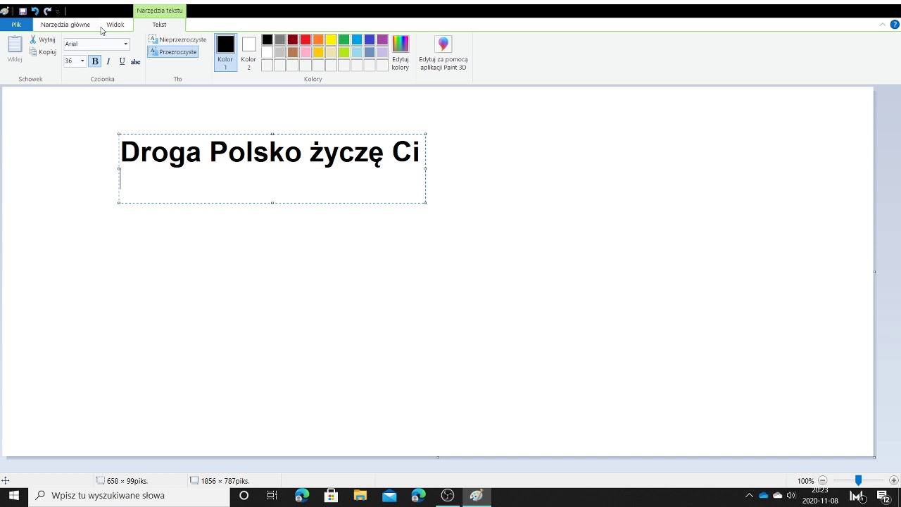Paint - narzędzie tekst