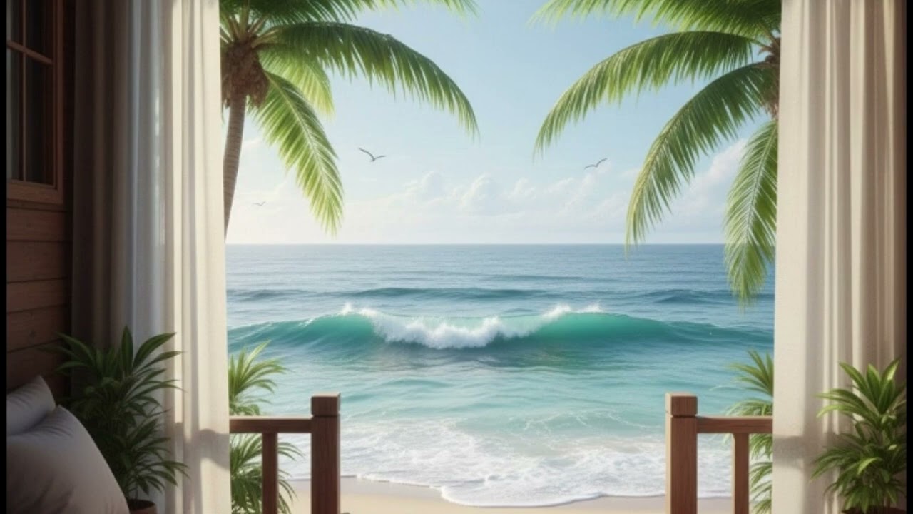 Sunny Beach Waves & Birds – Peaceful Coastal Relaxation 3 Hours