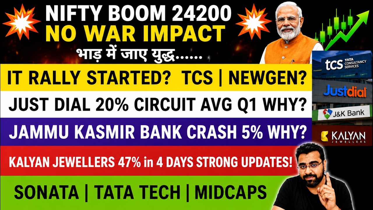 Nifty Levels  NO IRAN US WAR? | IT Rally? TCS, Newgen, Just Dial, JK Bank, Kalyan Jewellers, Sonata