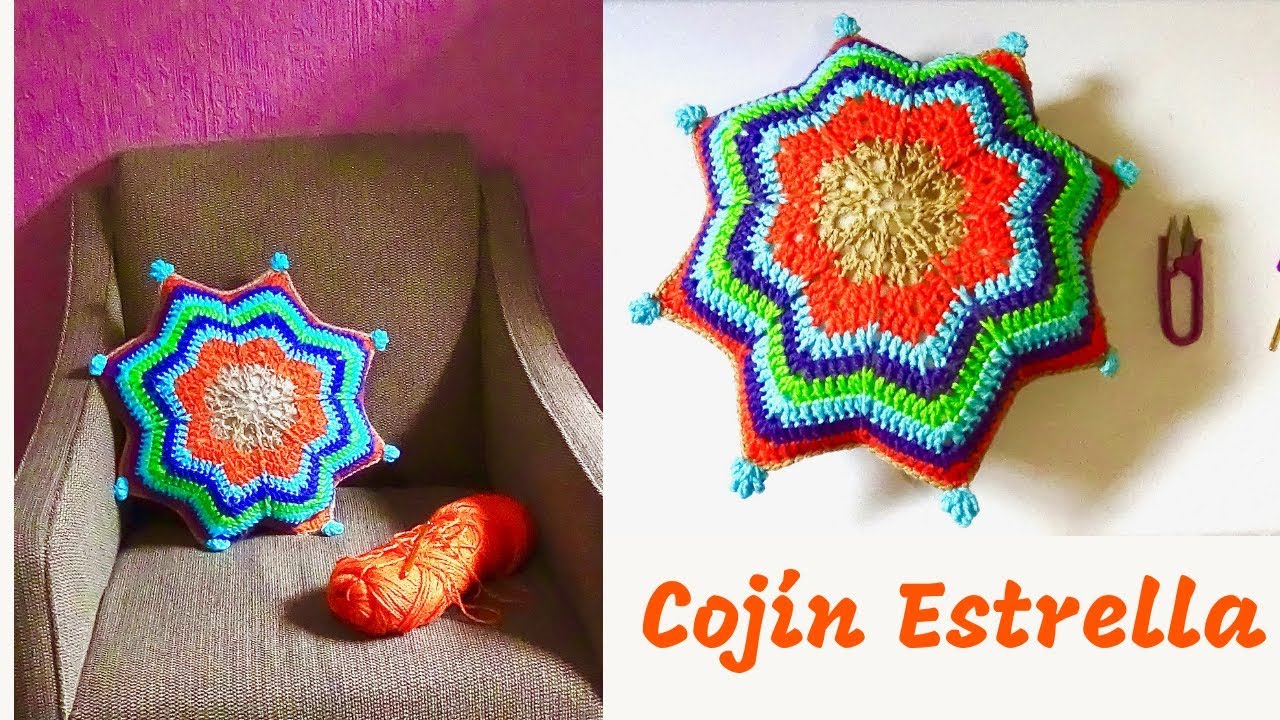 COJIN ESTRELLA TEJIDO A CROCHET / Paso a Paso