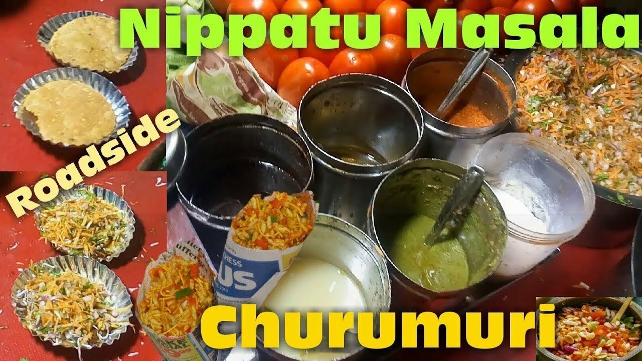 Making of Churumuri, Nippattu Masala, Banana Stem ( Baale Dindu ) Salad | Indian Street Food