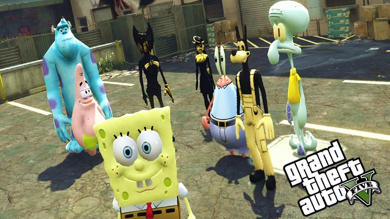 LULA MOLUSCO, SEU SIRIGUEIJO E MAIS! Bob Esponja no GTA V PC (MODS)
