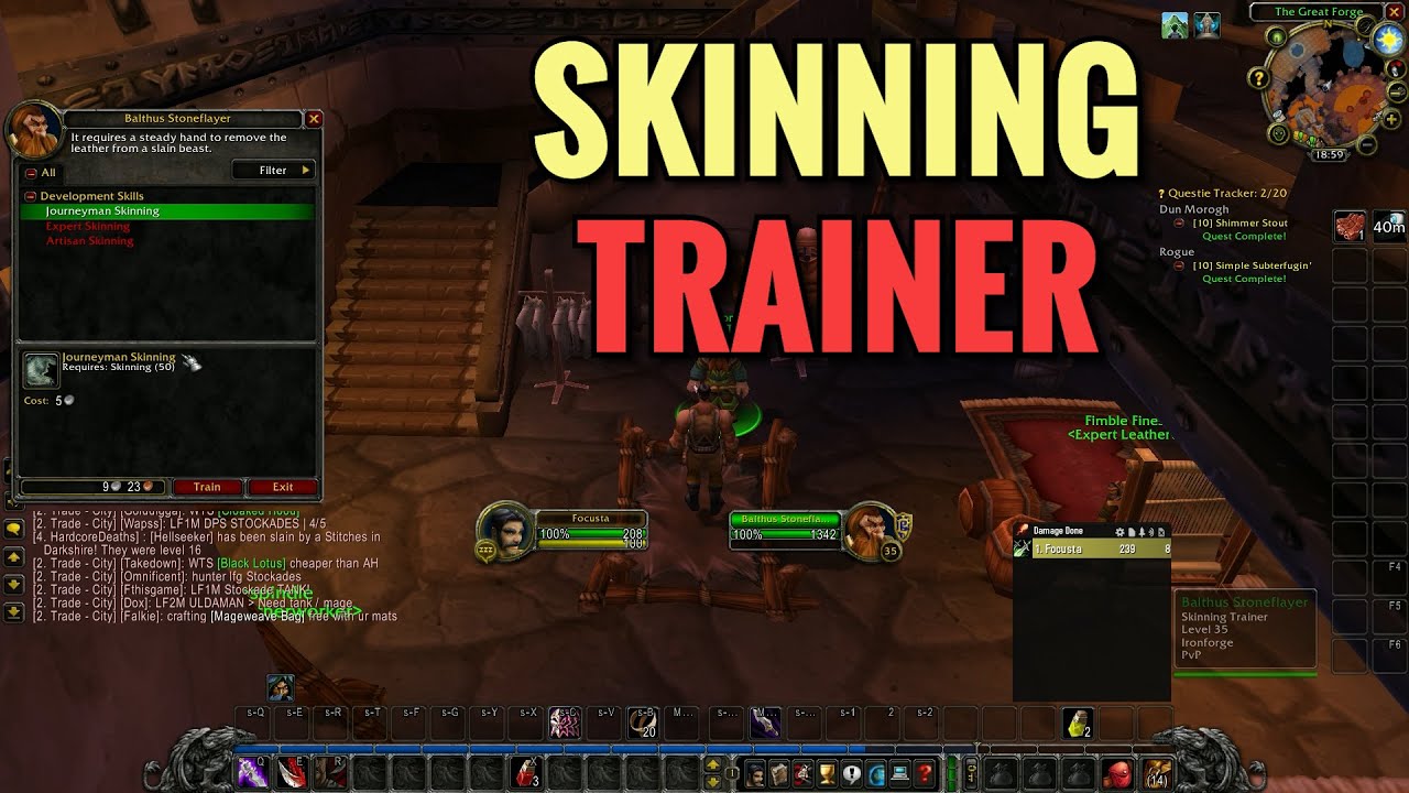 Ironforge Skinning Trainer Location (WoW Classic)