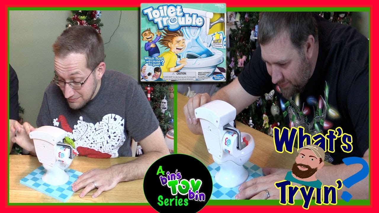TOILET TROUBLE GAME! | Who Will Get SPRAYED!? | What's Ryan Tryin' VS Bin's Toy Bin