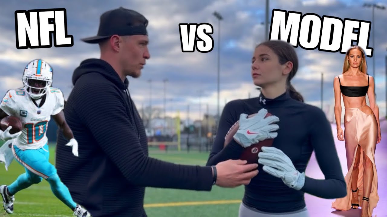 MODEL TRIES NFL TRAINING FOR THE FIRST TIME || Samantha Frison ft Troy Pelletier