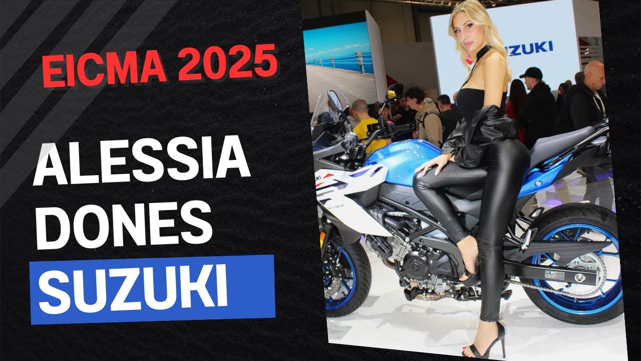 Alessia Dones ad Eicma Milano stand Suzuki Motor