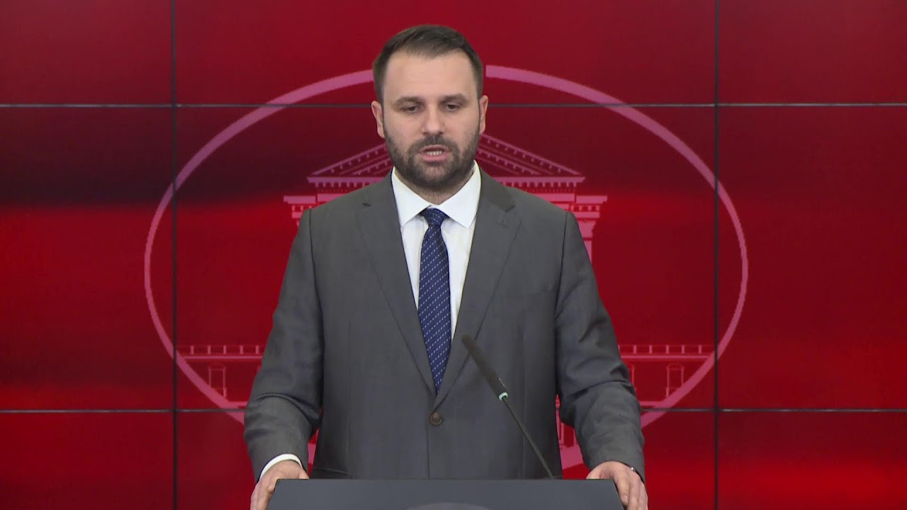 Konferencë për shtyp e ministrit për Ekonomi dhe Punë, Besar Durmishi (AL)