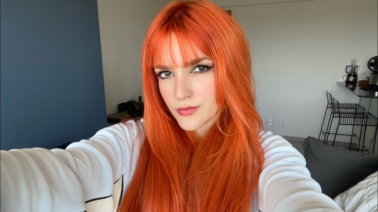 Retoque de raiz com IGORA 8.77 + tonalizante Flamingo e Raposinha da Kamaleão / cabelo ruivo em casa
