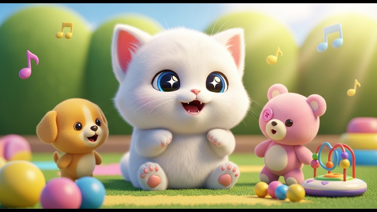 Little Kitten Learns to Talk with Sounds 🐱🎶 | Fun Animal Language Song for Kids 🐾