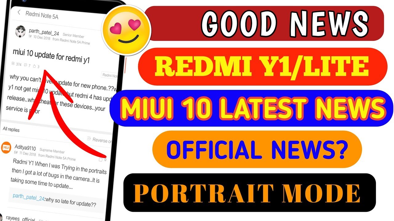 GOOD NEWS FOR REDMI Y1//MIUI 10 LATEST INFORMATION😃PORTRAIT MODE CONFIRMED