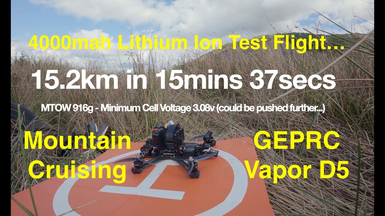 Fullsend 4000mah Lithium Ion Flight Test - GEPRC Vapor D5 - Mountain Surfing FPV, Scotland