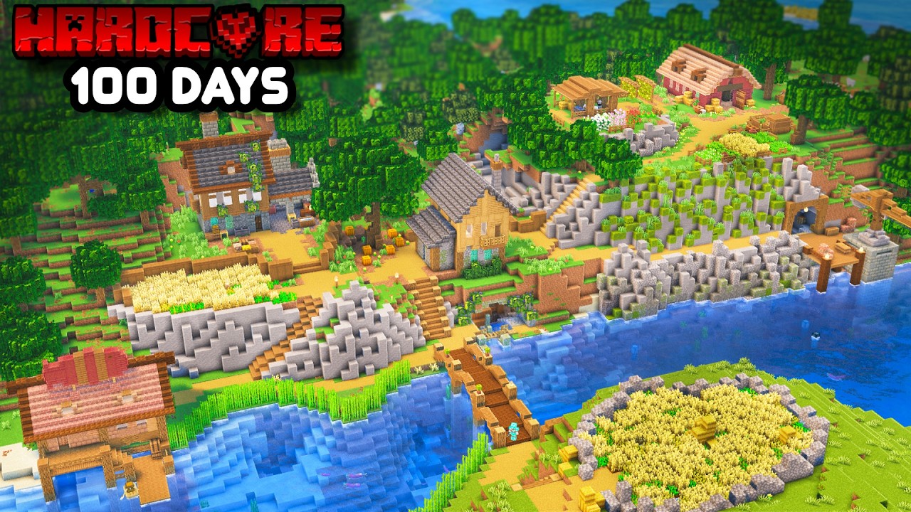 I Survived 100 DAYS on a RIVER in Minecraft Hardcore
