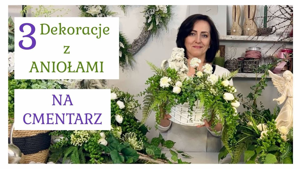 ZIELONE STROIKI Z ANIOŁAMI / 3 PROPOZYCJE / DEKORACJA NA CMENTARZ
