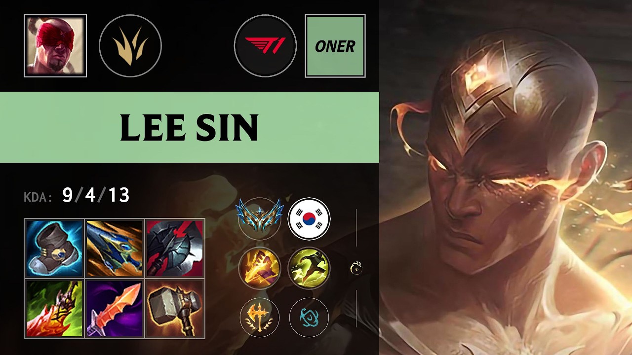 (T1 Oner) Lee Sin Jungle vs Pantheon - KR Challenger Patch 26.15