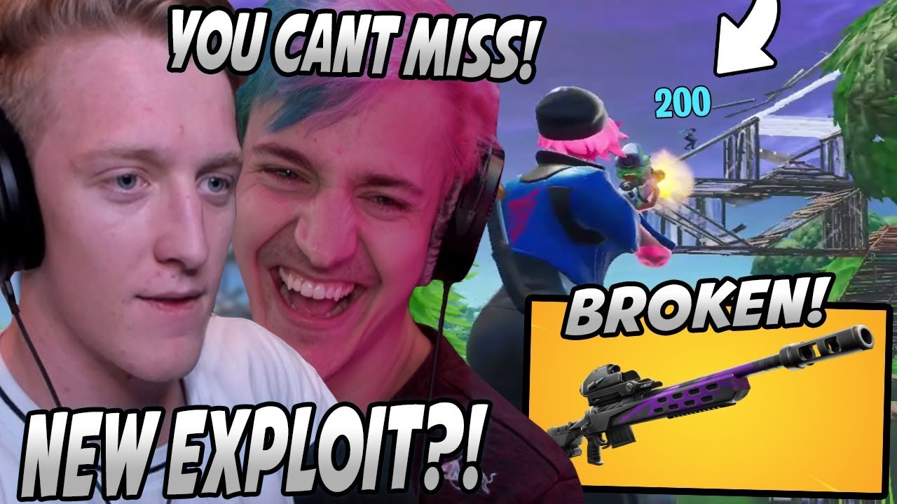 Tfue & Ninja SHOCKED After Trying The NEW Aimbot EXPLOIT With The Storm Scout Sniper! 100% Accuracy!