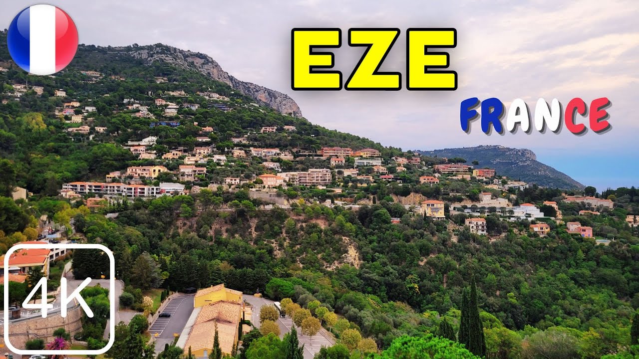 Эз, Лазурный Берег, Франция 4K Пешеходная экскурсия 🇫🇷
