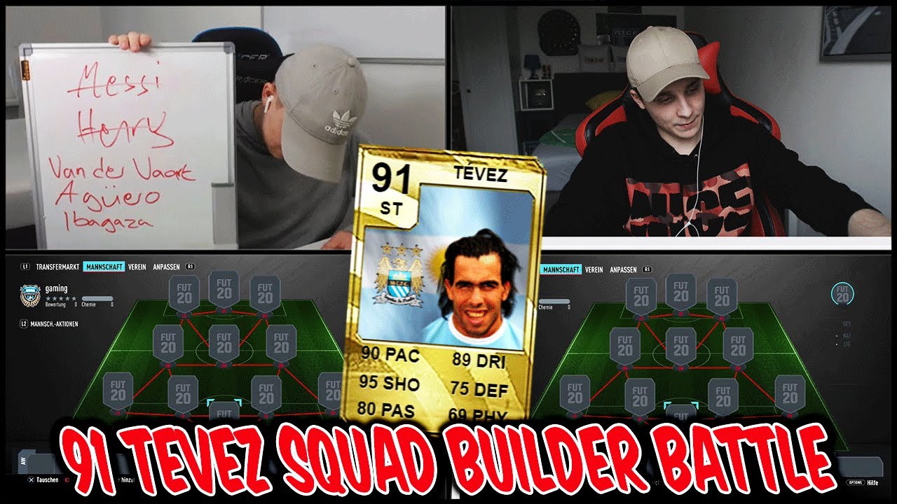 Heftiges 91 Carlos TEVEZ Squad Builder Battle! FifaGaming vs kleinen BRUDER! - Fifa 20 Ultimate Team