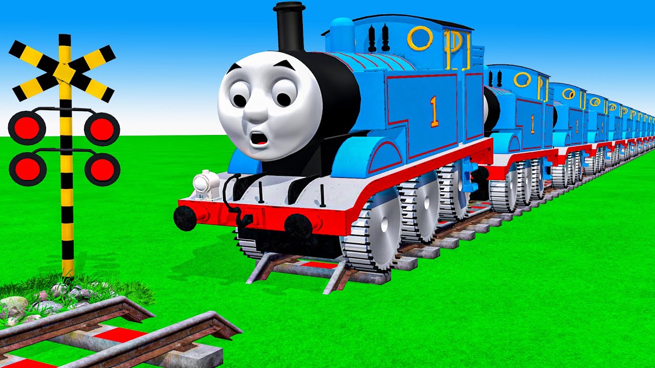 【踏切アニメ】あぶない電車 TRAIN Thomas 🚍 Fumikiri 3D Railroad Crossing Animation #2025