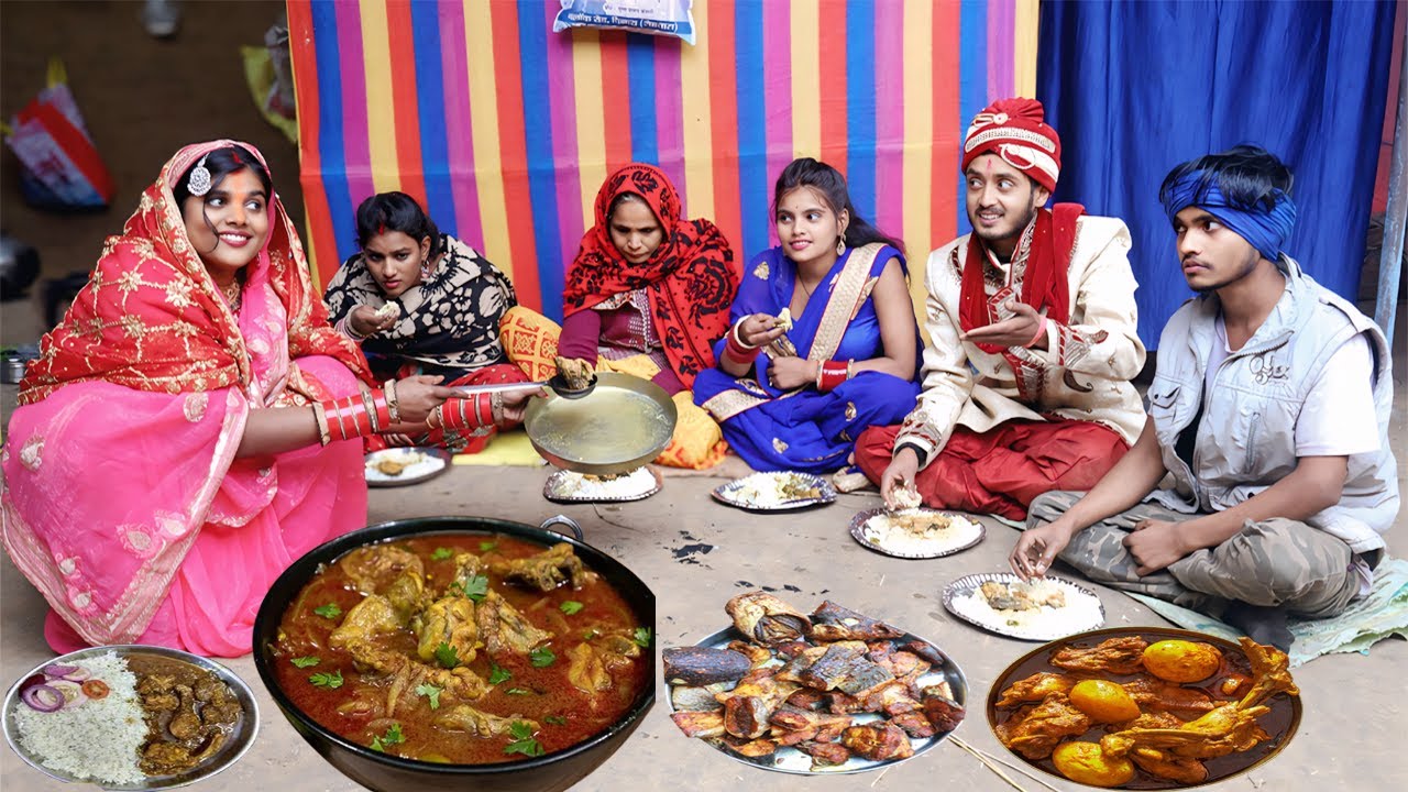 दुल्हन का प्यार,परिवार को एक साथ बैठाकर मुर्गा मछली बनाकर कैसे खिलाती है,HR Bhojpuri, Pushpa,Khushbu