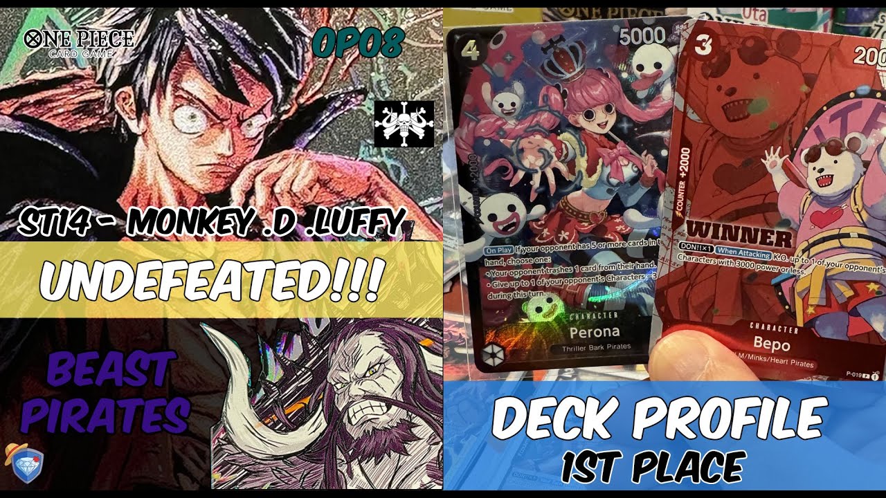 UNDEFEATED MONO BLACK MONKEY .D LUFFY DECK PROFILE | One Piece Card Game OP08