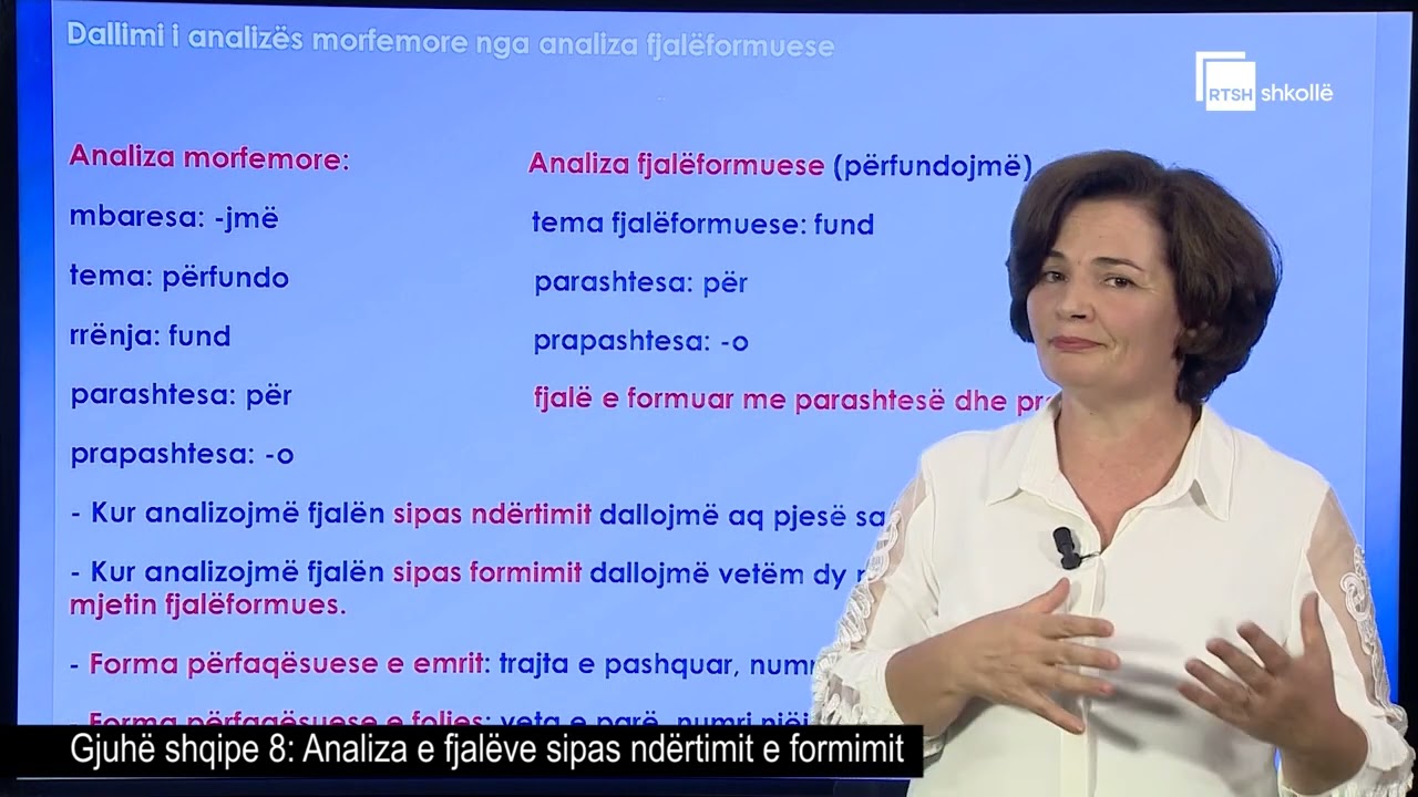 Analiza e fjalëve sipas ndërtimit e formimit | Gjuhë shqipe 8