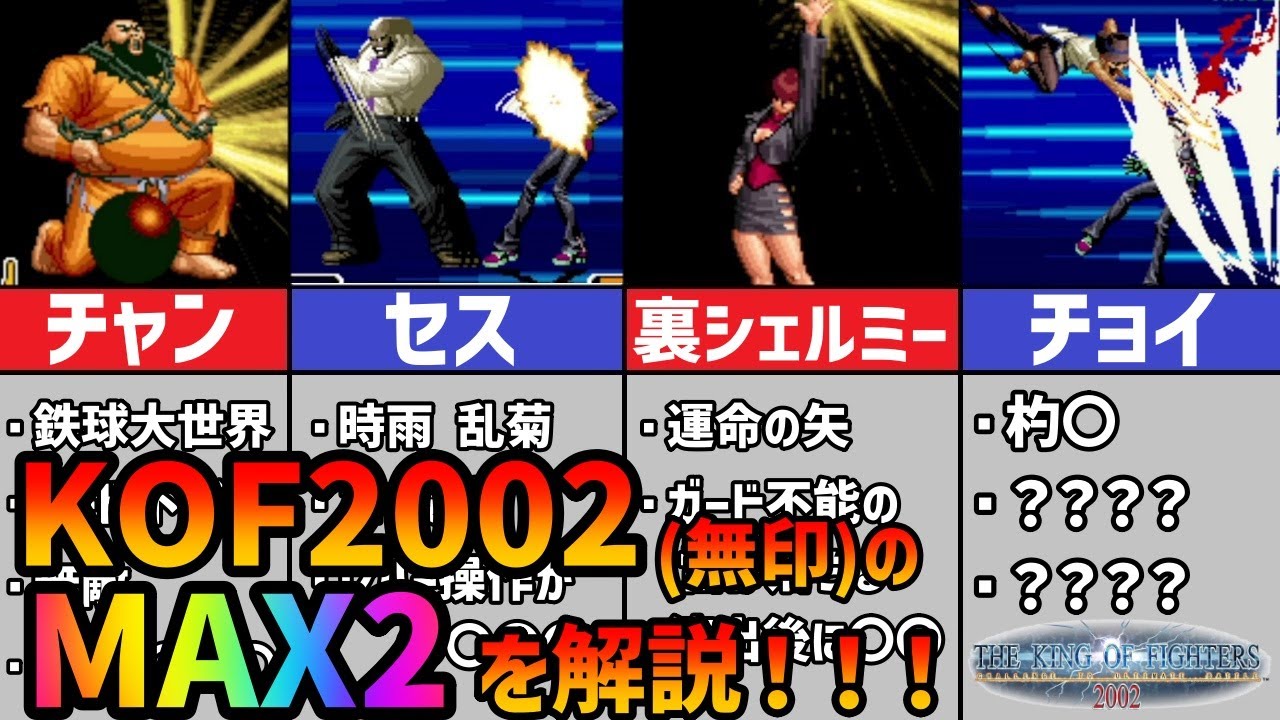 【KOF2002】クソ技謎技のオンパレード！KOF2002無印のMAX2を解説！【KOFの歴史】