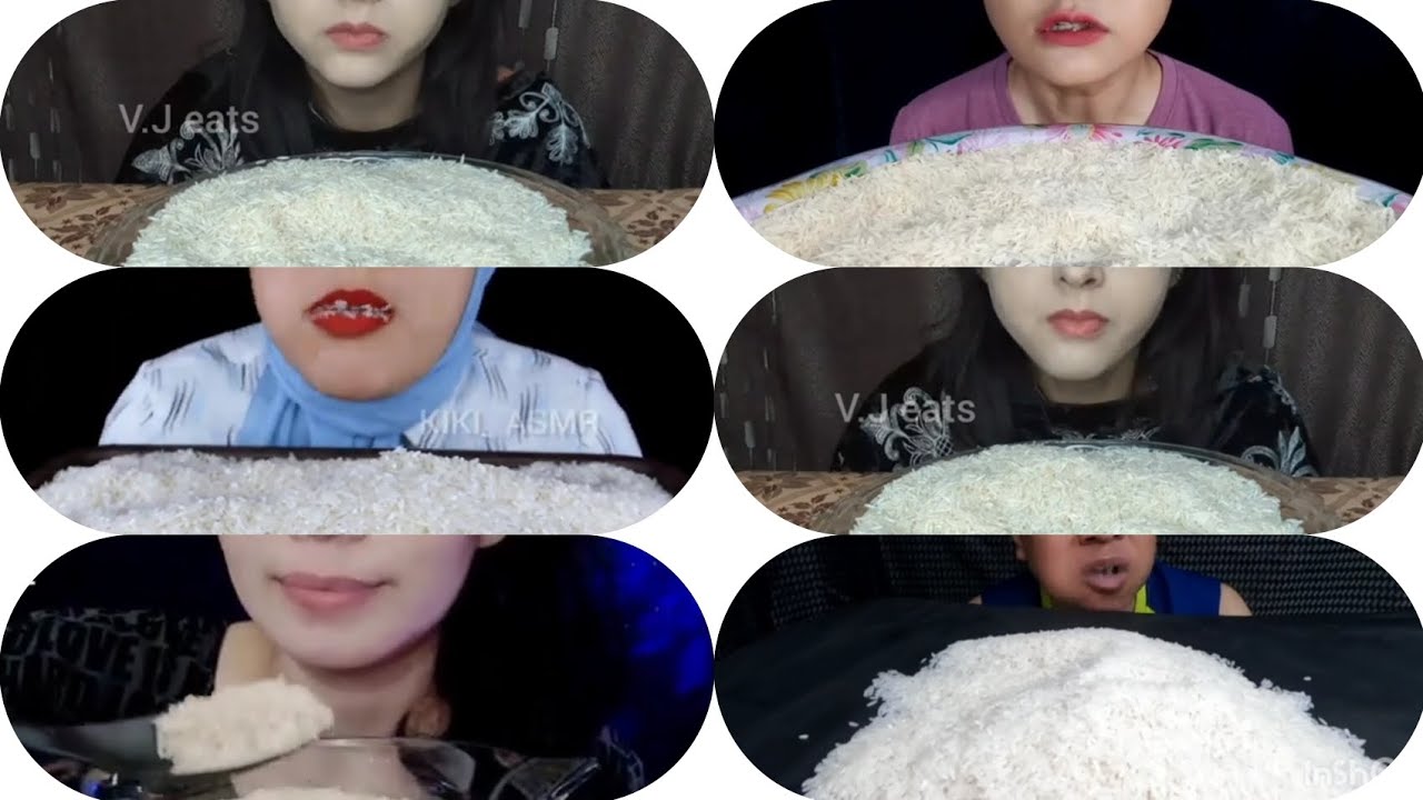 ASMR RAW RICE EATING || COMPILATION MAKAN BEARS MENTAL MIXED VIDEO EATING BASMATI 